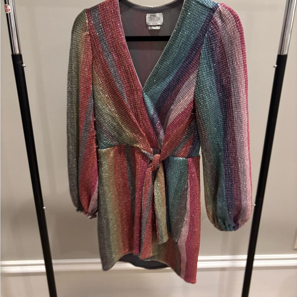 SAYLOR Elegant Multicolor Sequins Dress
